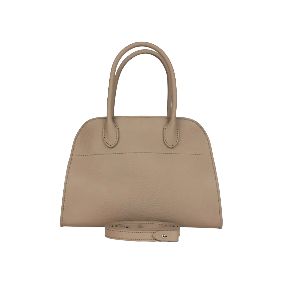 The Row Soft Margaux 10 Bag Dark Taupe Calfskin Silver Hardware