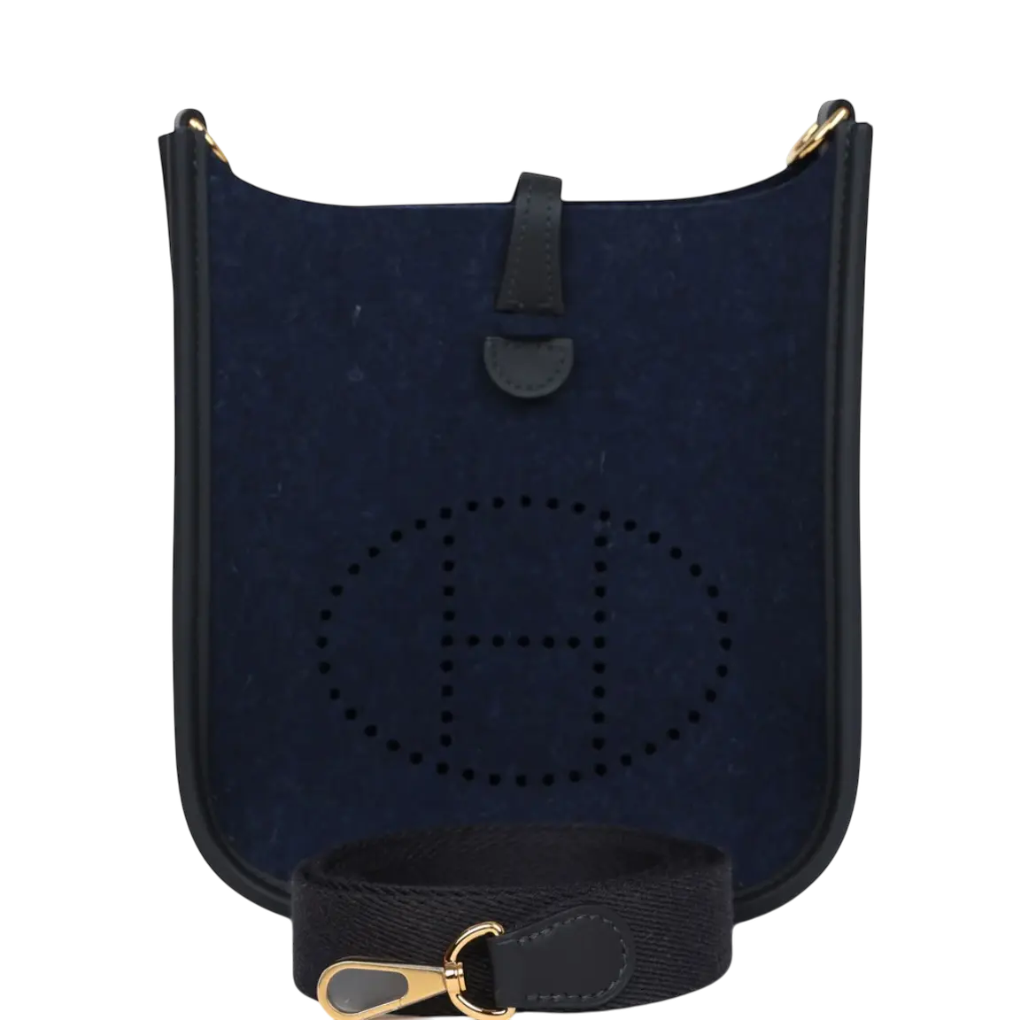 Hermes Evelyne TPM Bleu Nuit Feutre and Caban Swift Gold Hardware