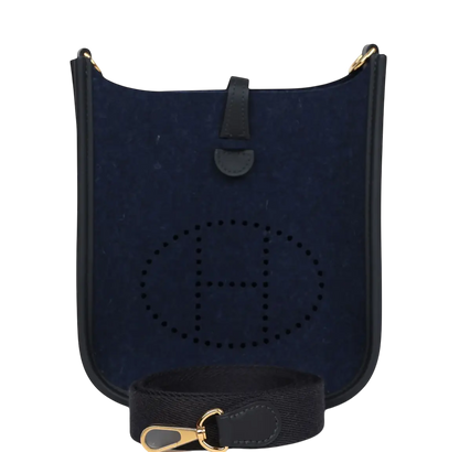Hermes Evelyne TPM Bleu Nuit Feutre and Caban Swift Gold Hardware
