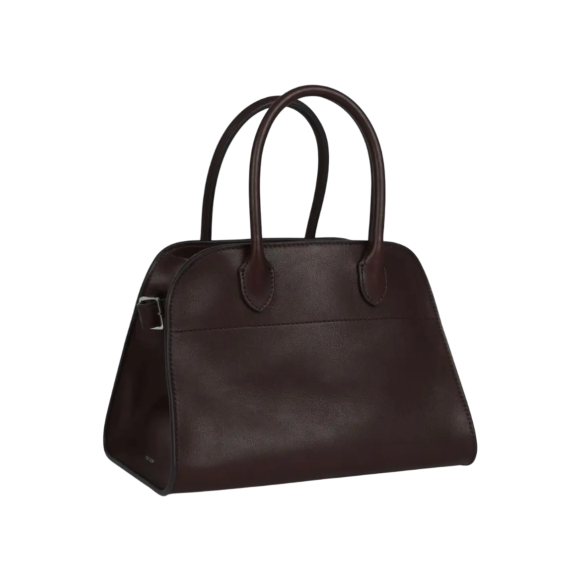 The Row Soft Margaux 10 Bag Chestnut Saddle Leather Silver Hardware