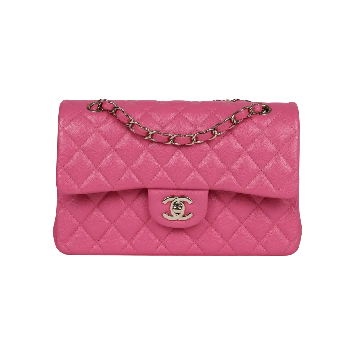 Chanel Classic Double Flap Dark Pink Caviar Light Gold Hardware