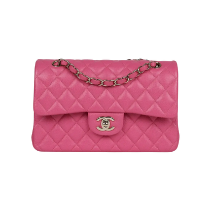 Chanel Classic Double Flap Dark Pink Caviar Light Gold Hardware
