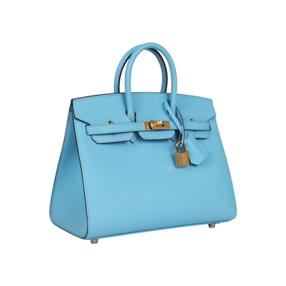 Hermès Birkin Sellier 25 Celeste Epsom Gold Hardware