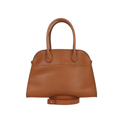 The Row Soft Margaux 10 Bag Cuir Saddle Leather Gold Hardware