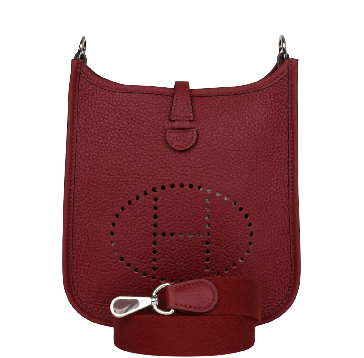 Hermes Evelyne TPM Rouge H Clemence Palladium Hardware