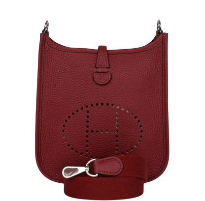 Hermes Evelyne TPM Rouge H Clemence Palladium Hardware