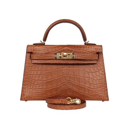 Hermès Mini Kelly Sellier Gold Matte Alligator Gold Hardware