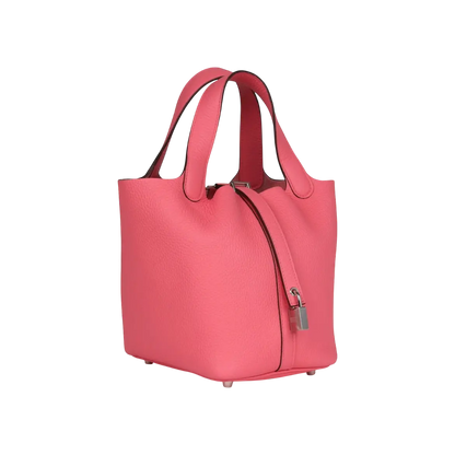 Hermès Picotin Lock 18 Rose Azalee Clemence Palladium Hardware