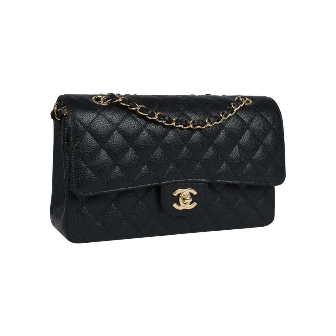 Chanel Classic Double Flap Bag Black Caviar Gold Hardware