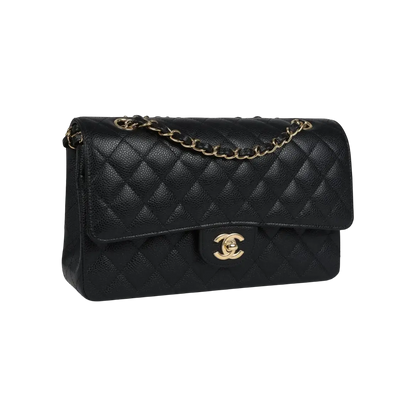 Chanel Classic Double Flap Bag Black Caviar Gold Hardware