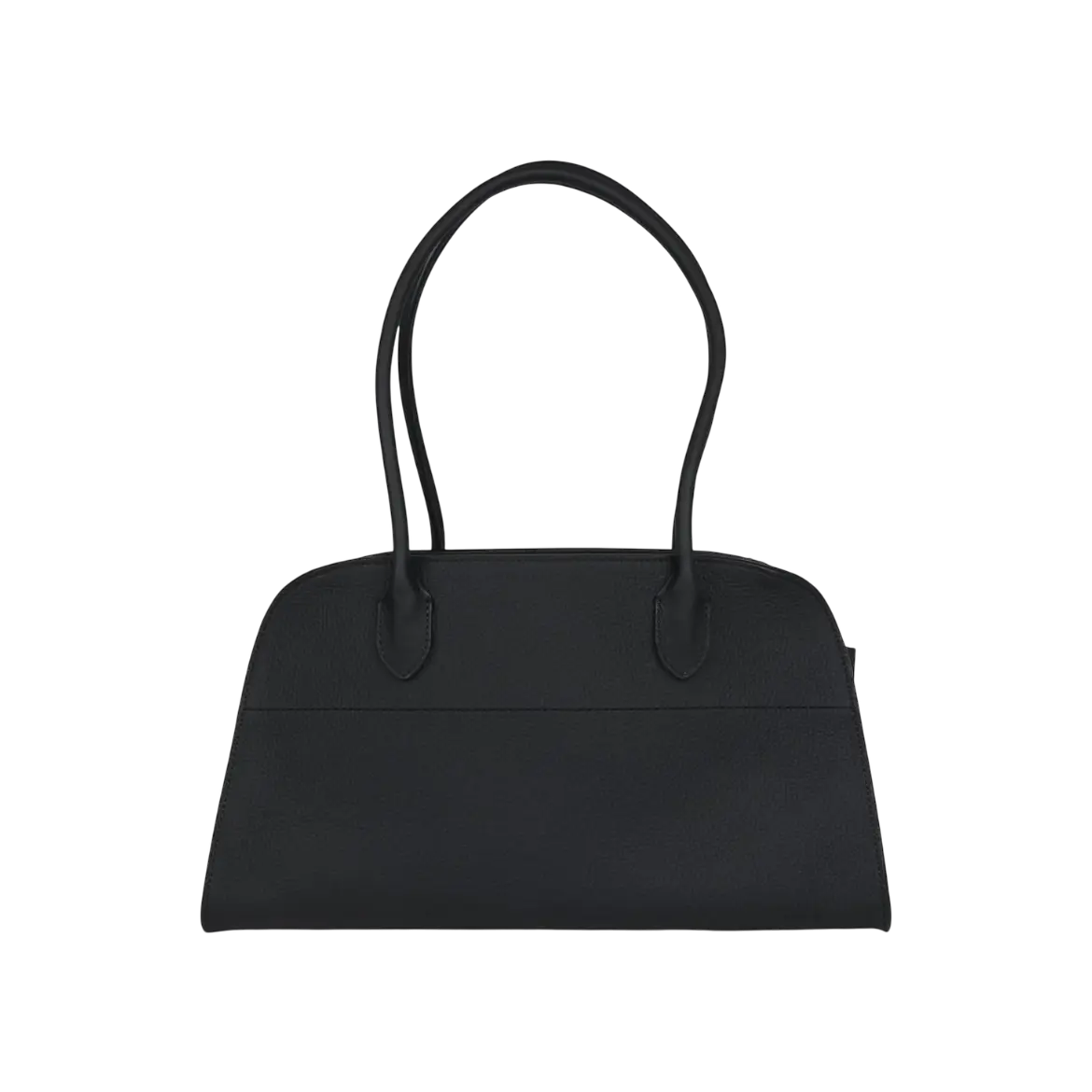 The Row Soft Margaux Shoulder 12 Bag Black Calfskin Silver Hardware