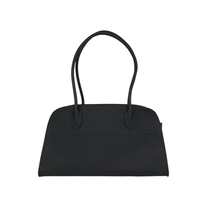 The Row Soft Margaux Shoulder 12 Bag Black Calfskin Silver Hardware