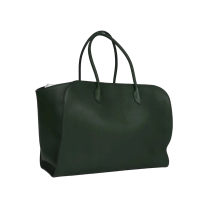 The Row Marlo Tote Bag Moss Saddle Leather Silver Hardware