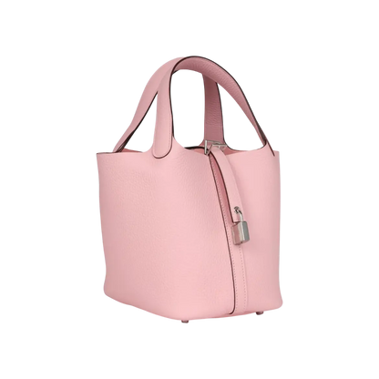 Hermès Picotin Lock 18 Rose Sakura Clemence Palladium Hardware
