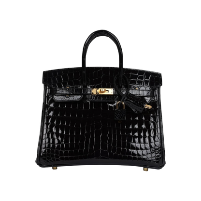 Hermès Birkin 25 Black Niloticus Crocodile Gold Hardware