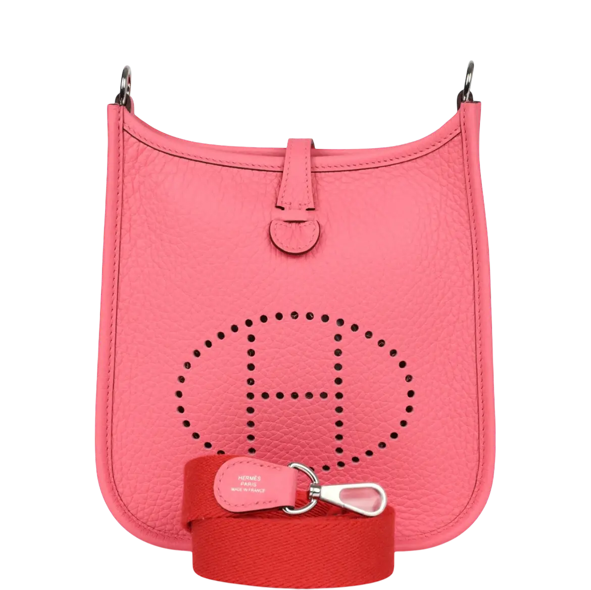Hermes Evelyne TPM Rose Azalee Clemence Palladium Hardware