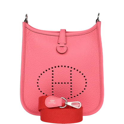 Hermes Evelyne TPM Rose Azalee Clemence Palladium Hardware