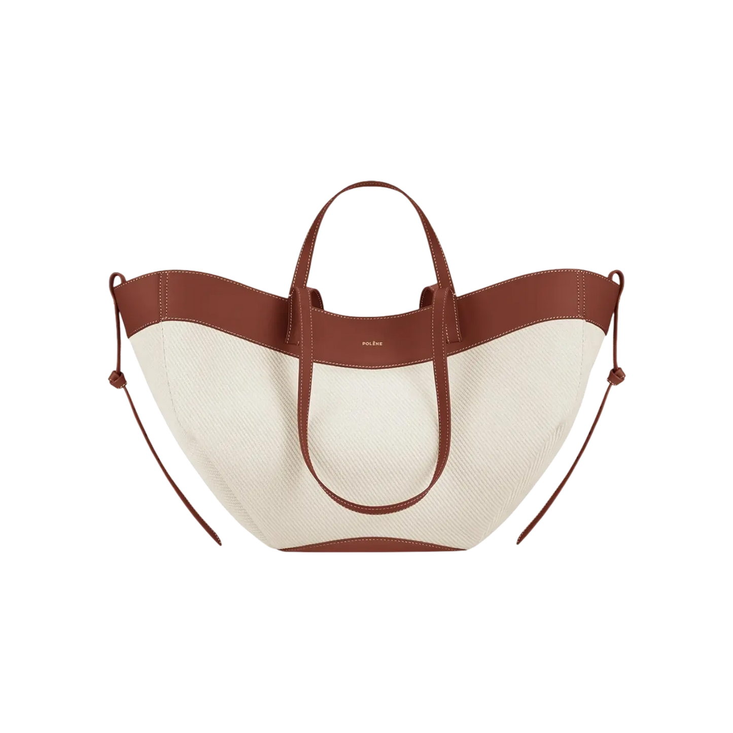 Polene Cyme Tote Bag Cognac Canvas