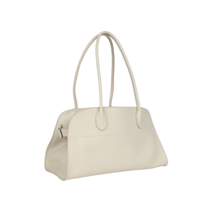 The Row Margaux Shoulder 12 Bag White Calfskin Silver Hardware