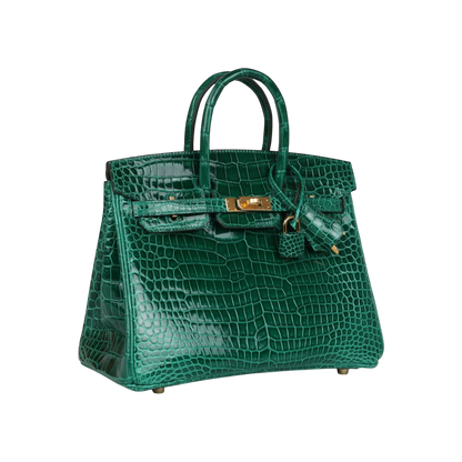 Hermès Birkin 25 Emerald Porosus Crocodile Gold Hardware