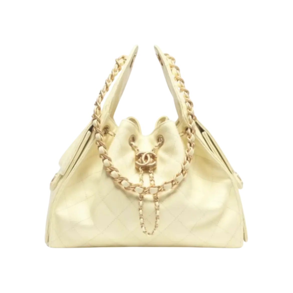 Chanel 25 Small Handbag Light Yellow Gold