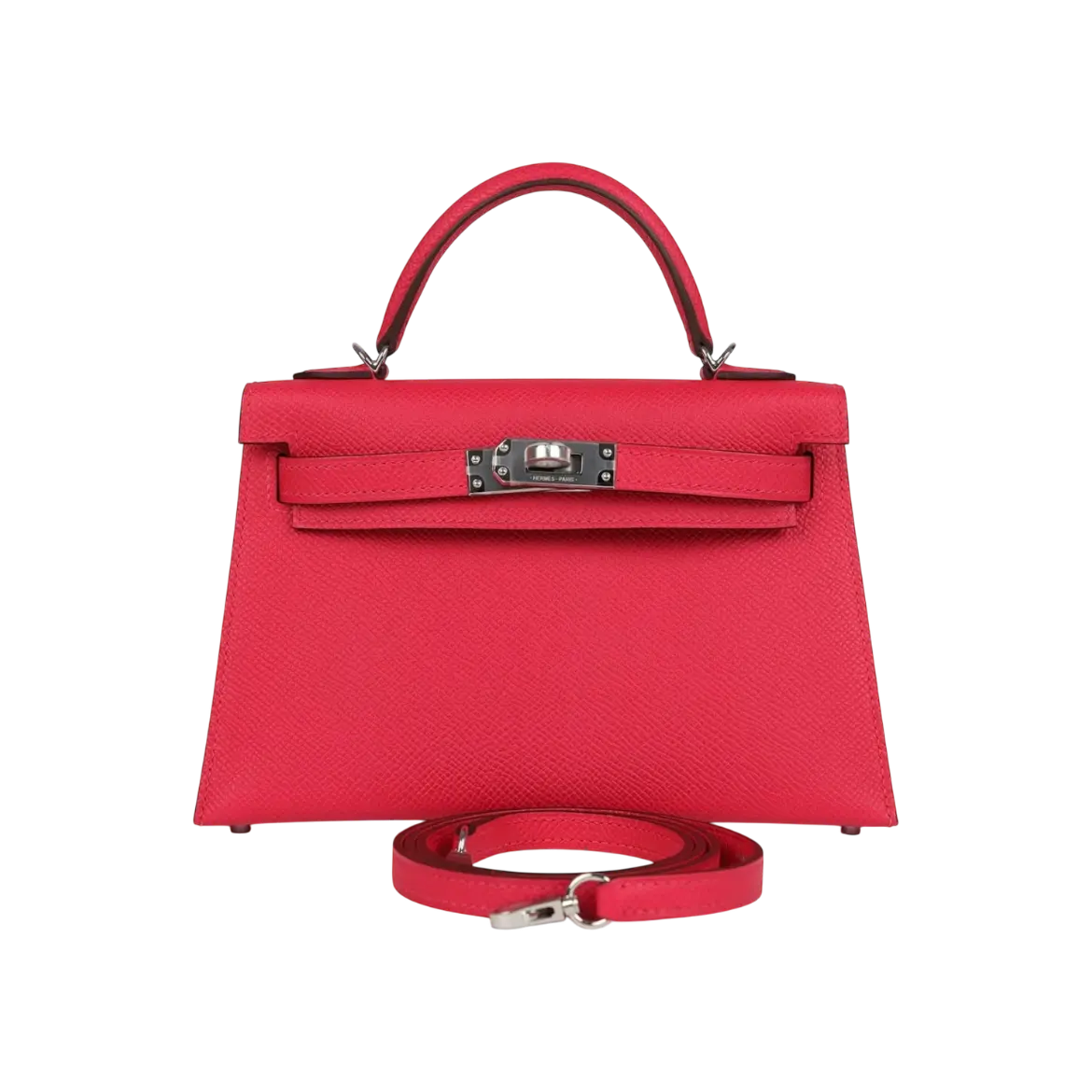Hermès Mini Kelly Sellier Rose Extreme Epsom Palladium Hardware