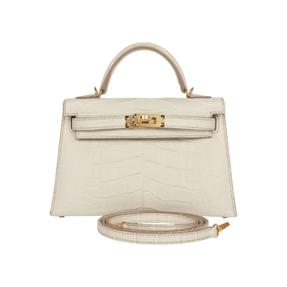 Hermès Mini Kelly Sellier Beton Matte Alligator Gold Hardware