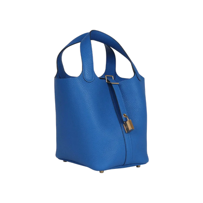 Hermès Picotin Lock 18 Bleu Royal Clemence Gold Hardware
