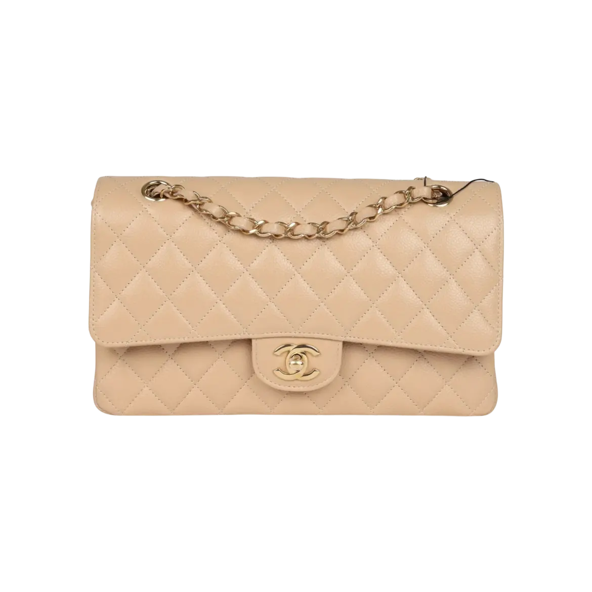Chanel Classic Double Flap Beige Caviar Gold Hardware