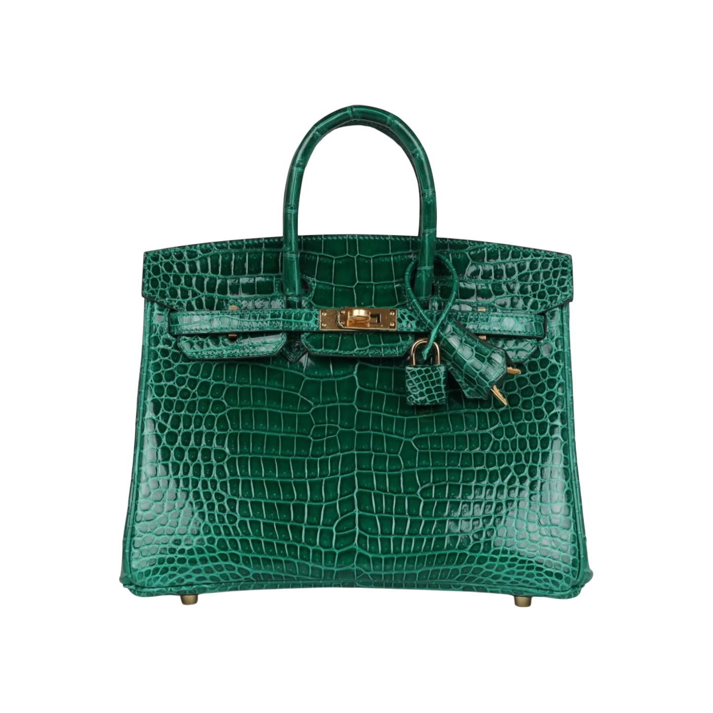 Hermès Birkin 25 Emerald Porosus Crocodile Gold Hardware