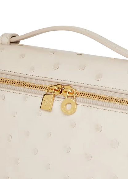 Loro Piana L19 Bag Ostrich Light Travertine / Sun Gold