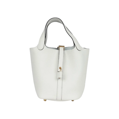 Hermès Picotin Lock 18 White Clemence Gold Hardware