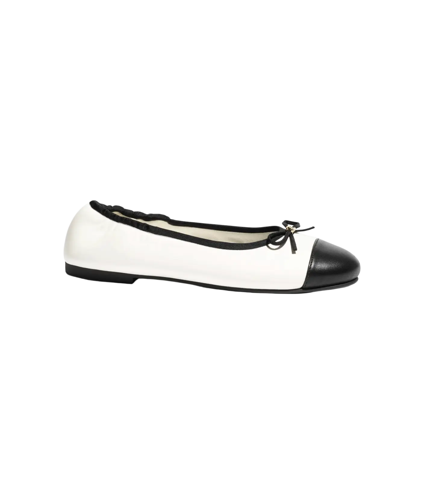 Chanel Ballet Flats White & Black Lambskin