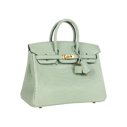 Hermès Birkin 25 Vert Matte Porosus Crocodile Gold Hardware
