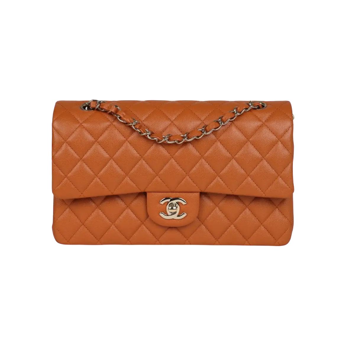 Chanel Classic Double Flap Bag Caramel Caviar Light Gold Hardware