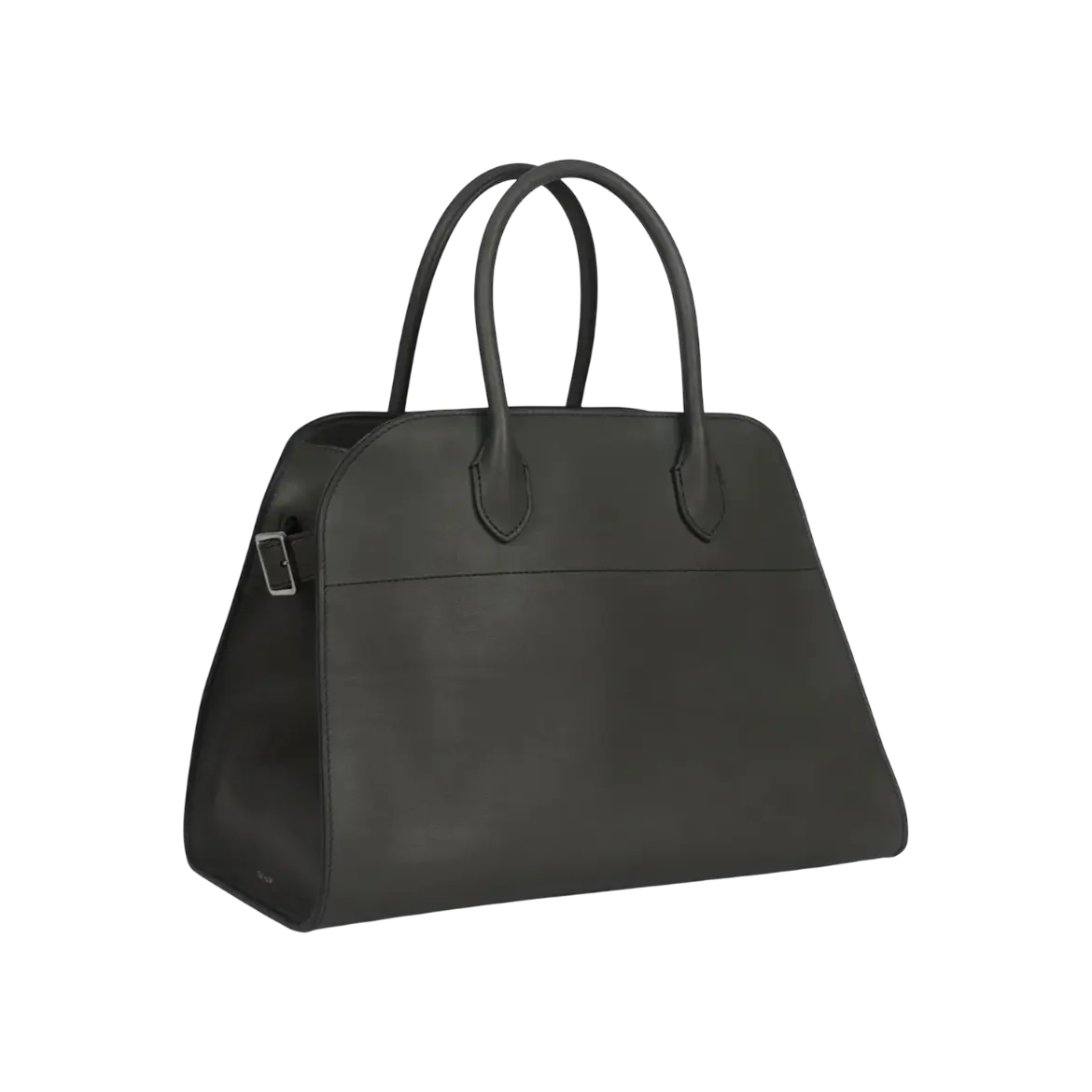The Row Soft Margaux 12 Koala Grey Saddle Leather Silver Hardware