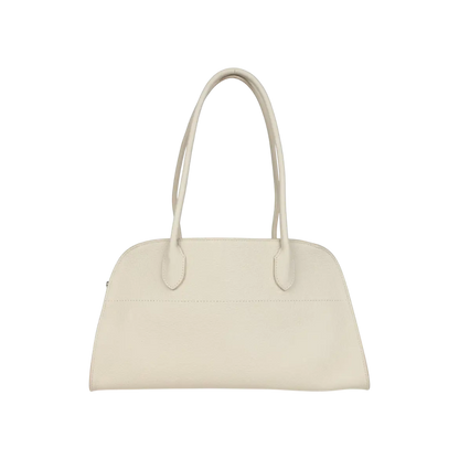 The Row Margaux Shoulder 12 Bag White Calfskin Silver Hardware
