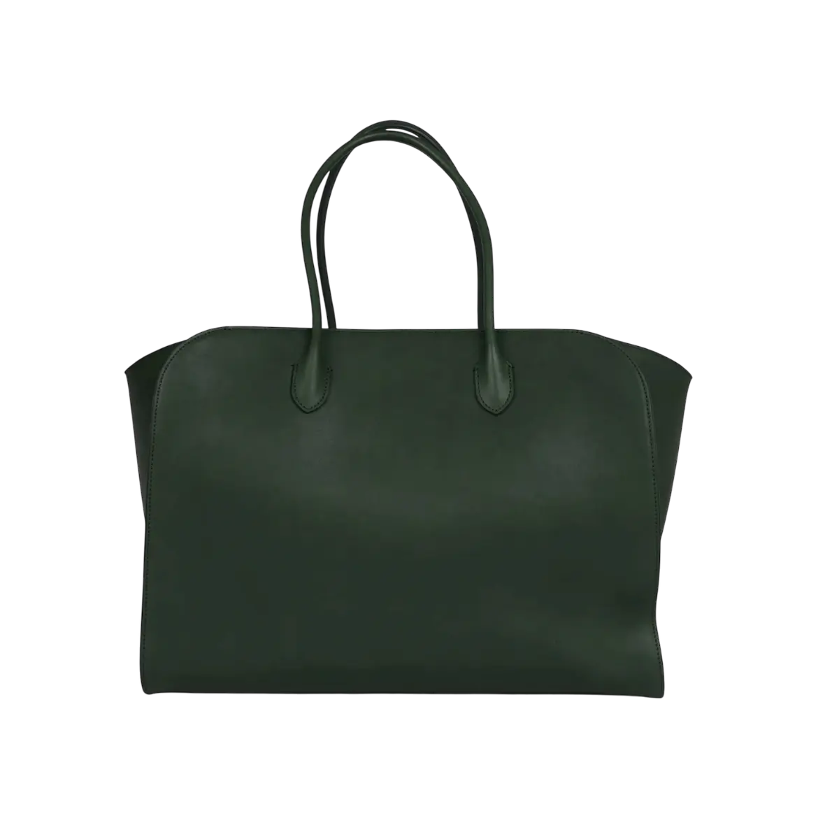 The Row Marlo Tote Bag Moss Saddle Leather Silver Hardware