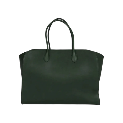 The Row Marlo Tote Bag Moss Saddle Leather Silver Hardware