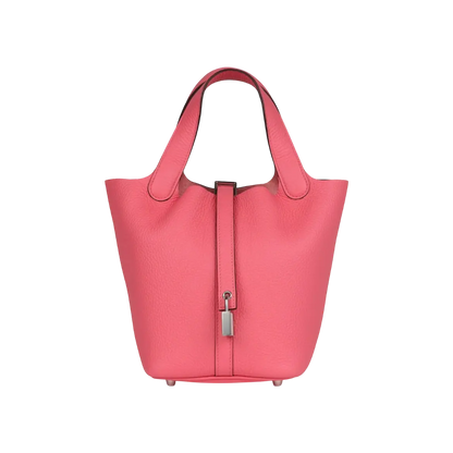 Hermès Picotin Lock 18 Rose Azalee Clemence Palladium Hardware