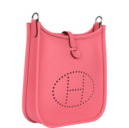 Hermes Evelyne TPM Rose Azalee Clemence Palladium Hardware