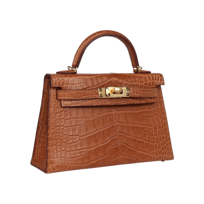 Hermès Mini Kelly Sellier Gold Matte Alligator Gold Hardware