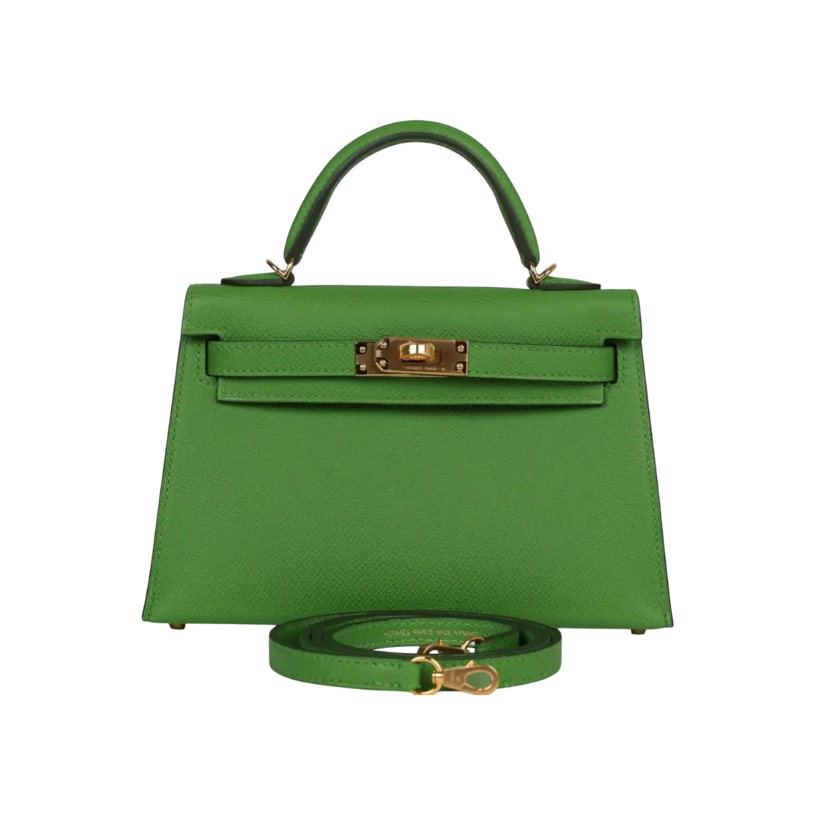 Hermès Mini Kelly Sellier Vert Yucca Epsom Gold Hardware