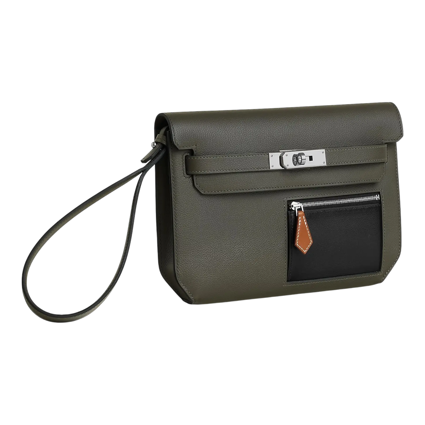 Hermes Depeche 25 Vert-De-Gris / Noir / Fauve