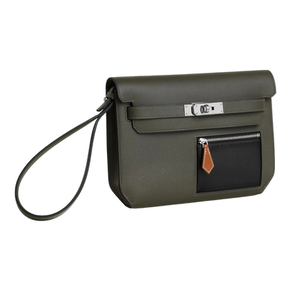 Hermes Depeche 25 Vert-De-Gris / Noir / Fauve