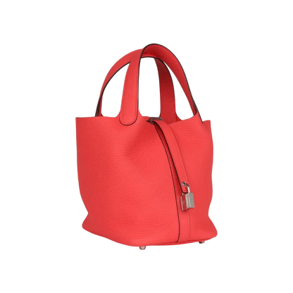 Hermès Picotin Lock 18 Rose Texas Clemence Palladium Hardware