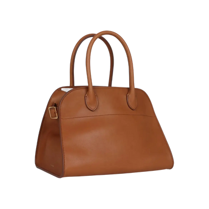 The Row Soft Margaux 10 Bag Cuir Saddle Leather Gold Hardware