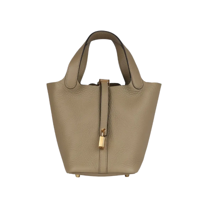 Hermès Picotin Lock 18 Beige Marfa Clemence Gold Hardware