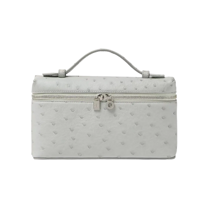 Loro Piana L19 Bag Ostrich Deep Ice / Antique Silver
