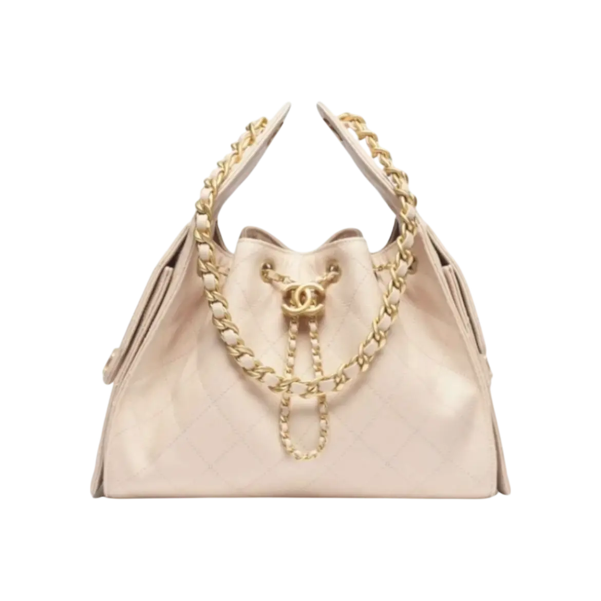 Chanel 25 Small Handbag Gold Beige